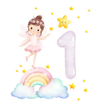 Zoom image Fairy Rainbow Bursdag 1 år for jenter