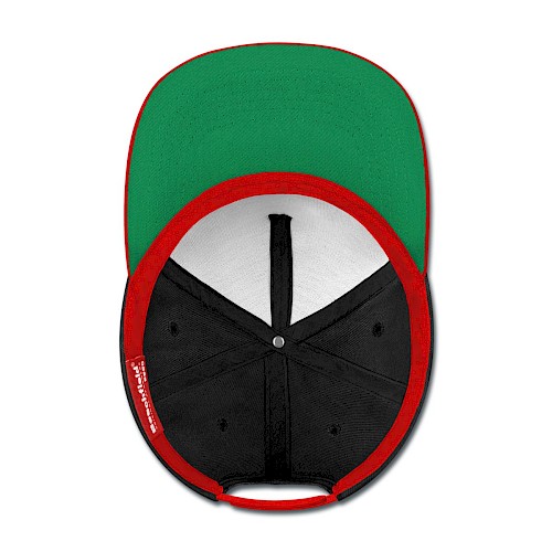 Snapback Cap Unten nero/rosso