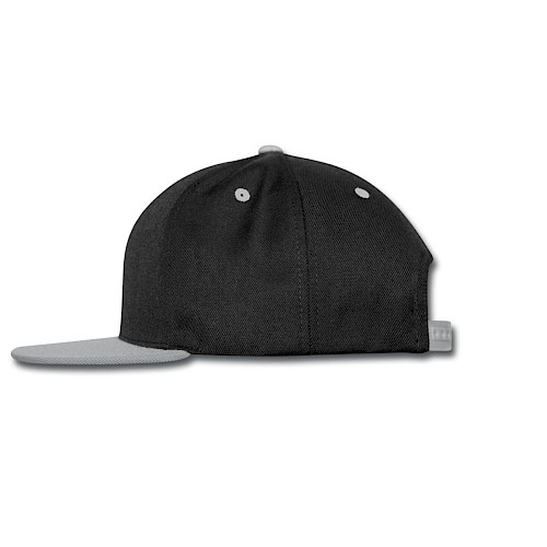 Kontrast Snapback Cap Links Schwarz/Grau