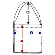 Bandolera de material reciclado Descripción general del tamaño