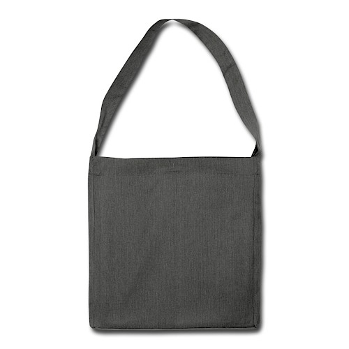 Schultertasche aus Recycling-Material Hinten Dunkelgrau meliert