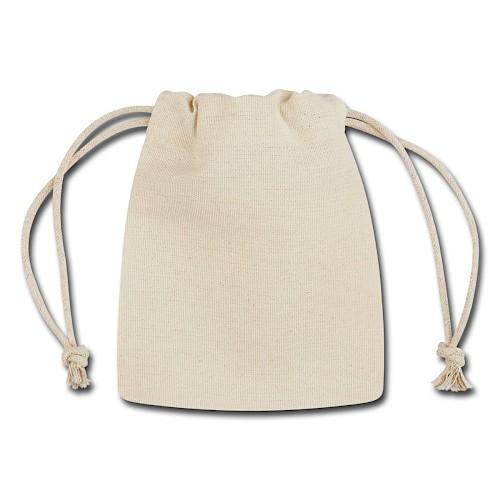 Geschenksäckchen aus Baumwolle Hinten Naturweiß