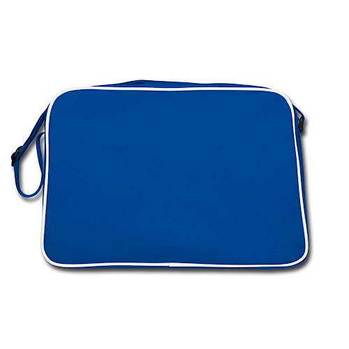 Retro Tasche Hinten Blau/Weiß