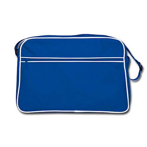 Retro Tasche Vorne Blau/Weiß
