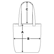 Borsa ecologica in tessuto Panoramica delle dimensioni