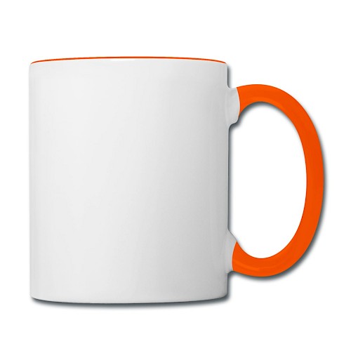 Mug contrasté Rechts blanc/orange