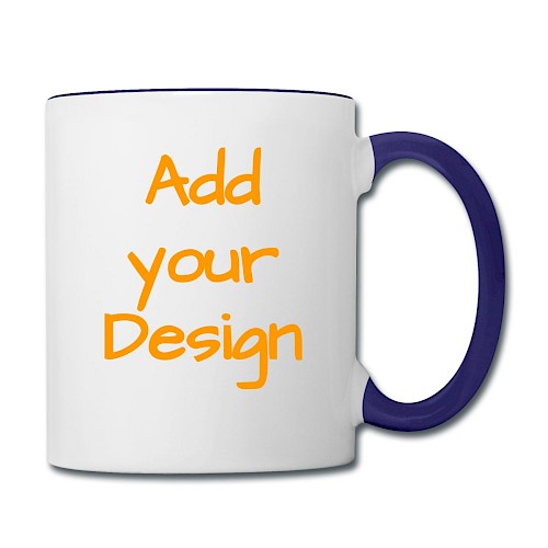 Tofarvet krus hvid/koboltblå