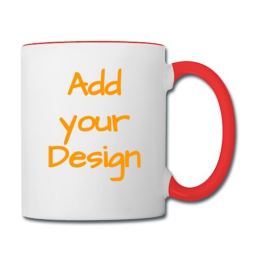 Kaksivärinen muki valkoinen/punainen