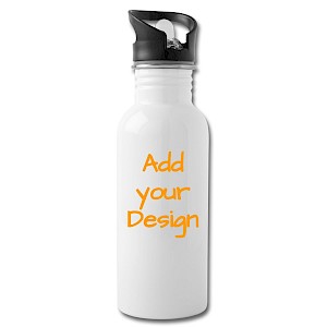 Trinkflasche mit integriertem Trinkhalm Weiß