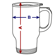 Tazza termica con manico per il trasporto Panoramica delle dimensioni