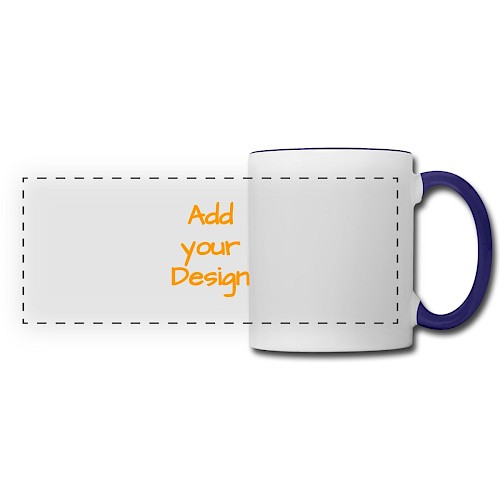 Kubek panoramiczny biały/kobaltowy niebieski