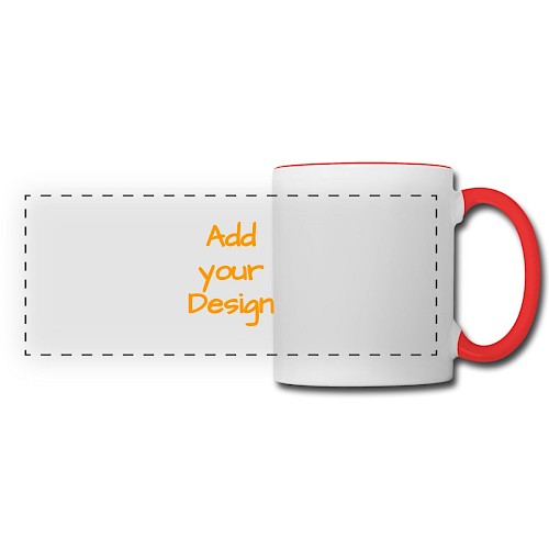 Kubek panoramiczny biały/czerwony