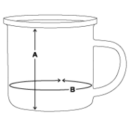 Tasse émaillée Vue d’ensemble de la taille