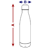 Bouteille isotherme Vue d’ensemble de la taille