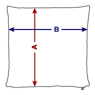 Sofaputetrekk 45 x 45 cm Oversikt over størrelse