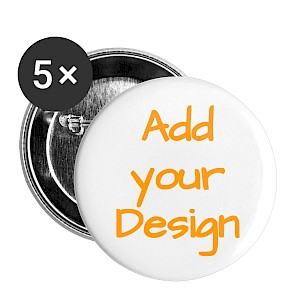 Lot de 5 petits badges (25 mm) blanc