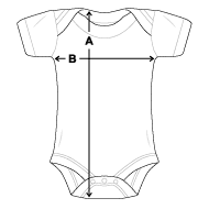 Body a maniche corte tri-blend per neonato Panoramica delle dimensioni