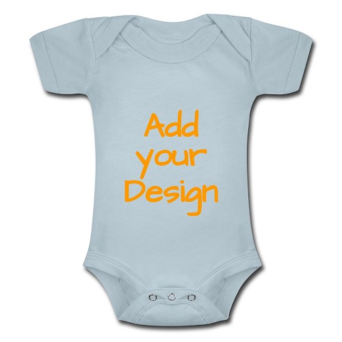 Body Bébé chiné à manches courtes bleu glacier