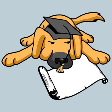 Zoom image Dog Uni Study School Lär sig skola lämnar certifikat